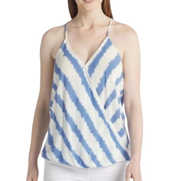 Market & Spruce Mac Surplice Tank Top NWT Blue White Size 2XL - Picture 1 of 2